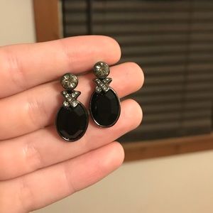 Elegant Black Earrings - small dangle!